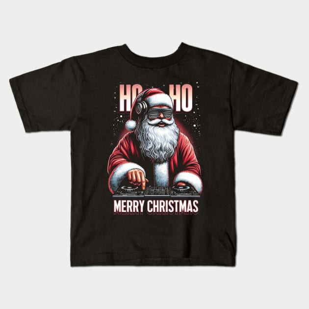 DJ Santa Claus Kids T-Shirt by Genbu